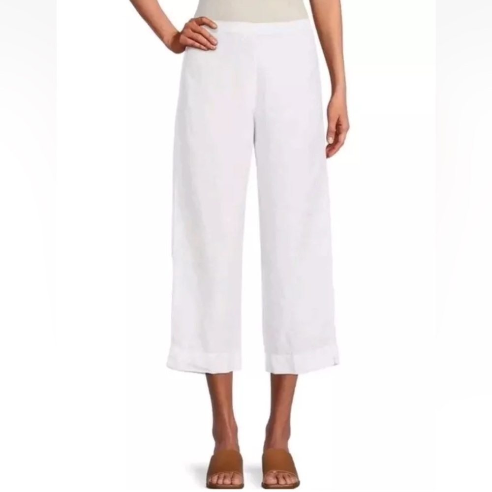 NWT Bryn Walker White Linen Capri Cropped Pant Size XS $130